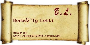 Borbély Lotti névjegykártya