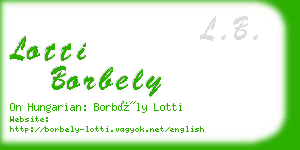 lotti borbely business card